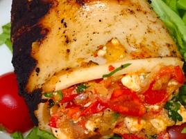 Calamar Umplut cu Feta la Grătar